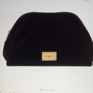 Dolce & Gabbana Elegant Black Velvet Clutch/Cosmetic case NEW
